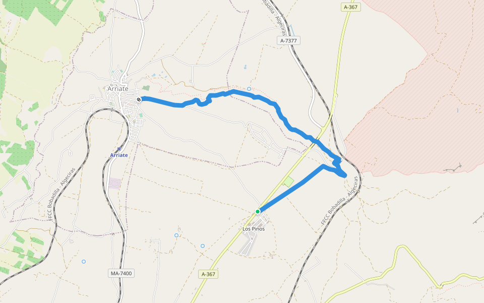 PR-A 250 Ronda - Arriate walking route map in Ronda