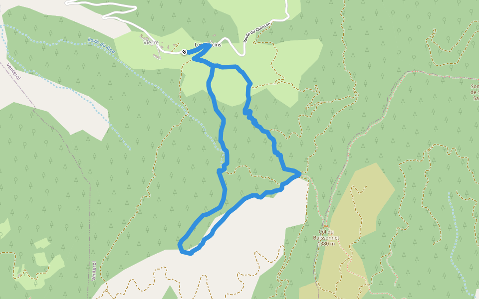 Balcons de la Durance walking route map in Venterol