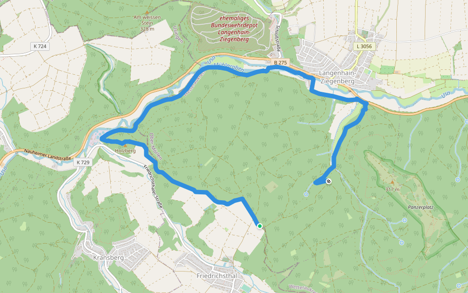Wanderwege Vogeltal - Eichenblatt walking route map in Ober-Mörlen