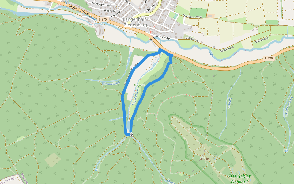Wanderwege Vogeltal - Schnepfe walking route map in Ober-Mörlen