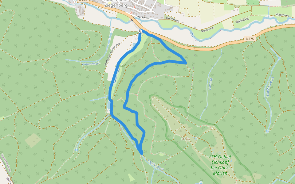 Wanderwege Vogeltal - Eichhornt walking route map in Ober-Mörlen