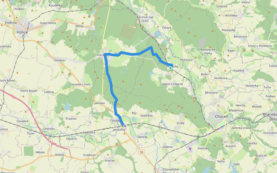 [M] Plchůvky - Zámrsk walking route map in Choceň