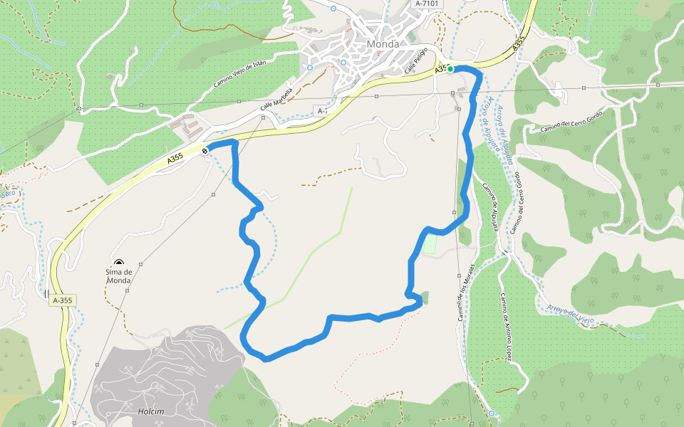 PR-A 277 Monda - Camino Alto walking route map in Monda