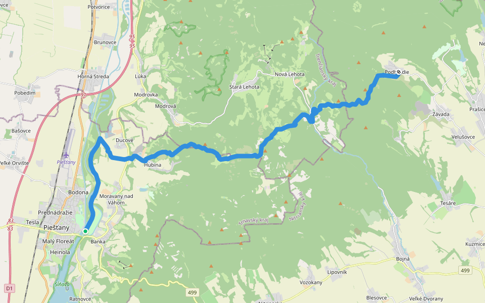Chodník sv. Cyrila a Metoda walking route map in Piešťany