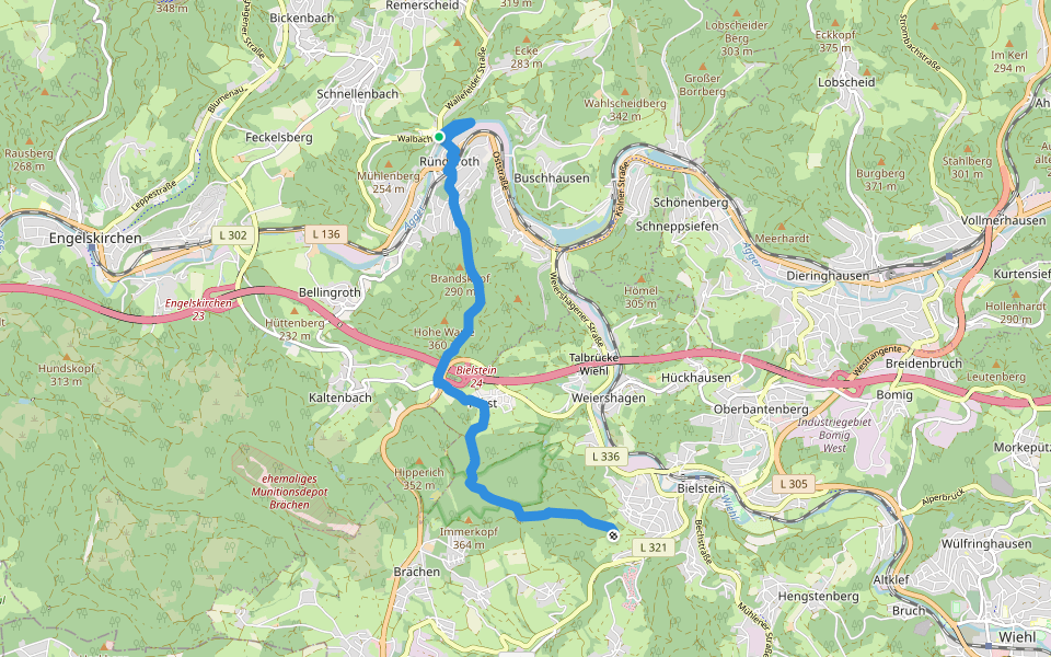 Straße der Arbeit [Engelskirchen] walking route map in Engelskirchen