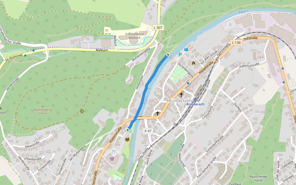 Aggertalhöhle Rundweg A3 walking route map in Engelskirchen