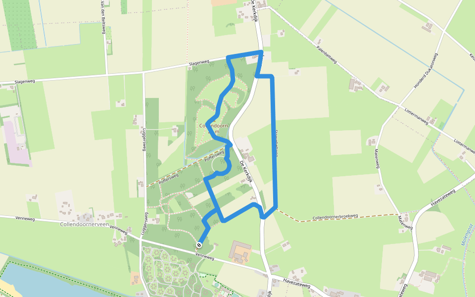 WNW Vechtdal - Collendoorn - groene route walking route map in Collendoorn