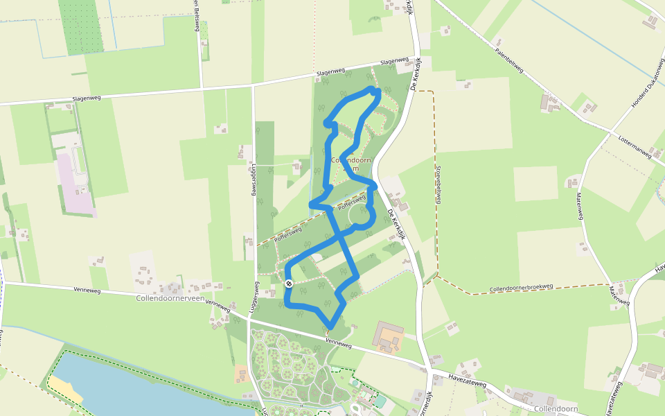 WNW Vechtdal - Collendoorn - gele route walking route map in Collendoorn