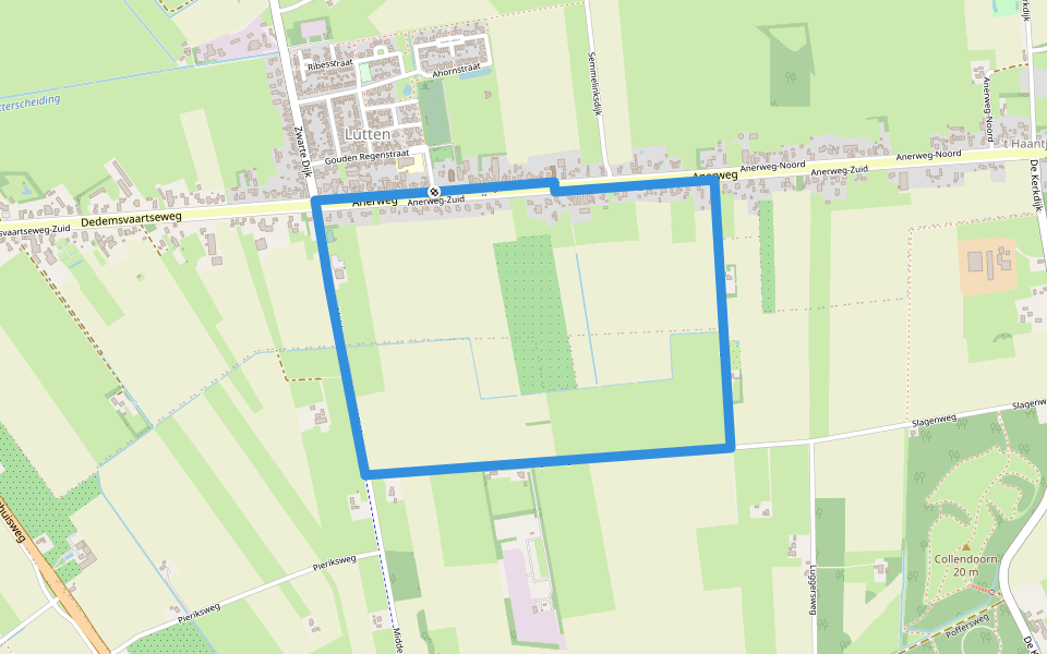 WNW Vechtdal - Lutten - rode route walking route map in Lutten