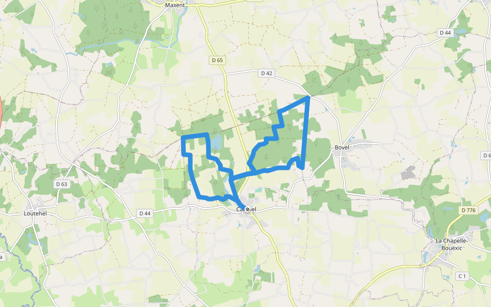 Circuit des Étangs et des Landes walking route map in Val d'Anast
