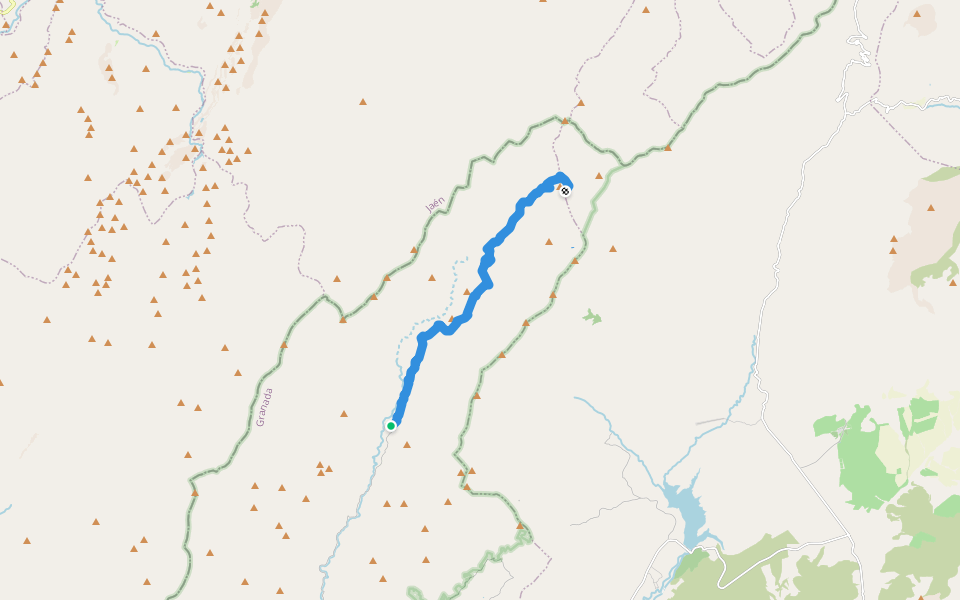 Cortijo del Nacimiento - Prados del Conde walking route map in Castril