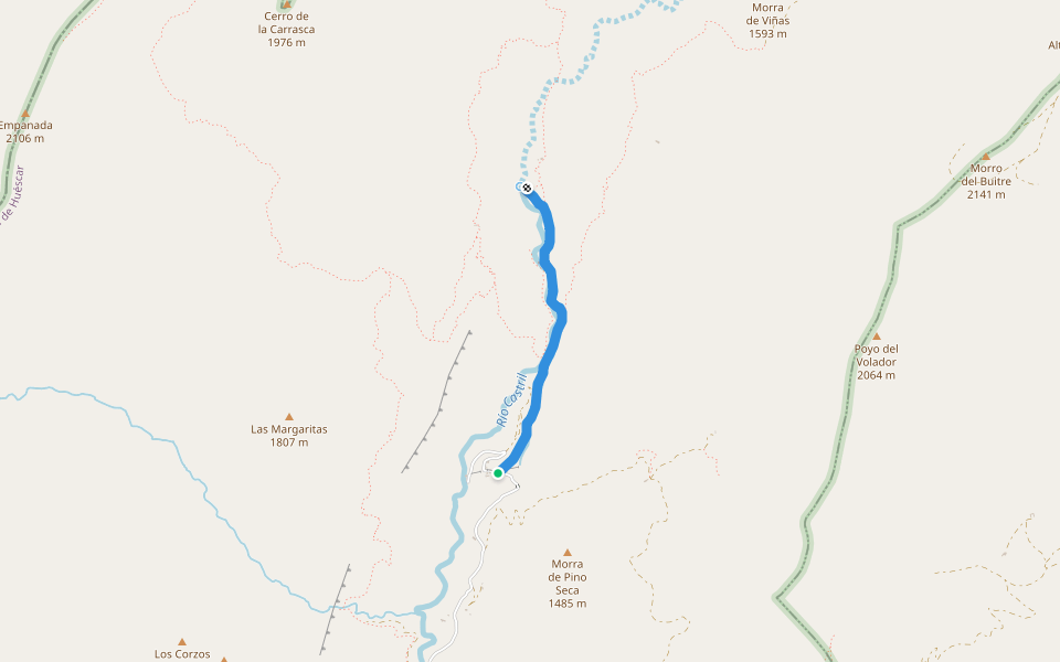 Nacimiento del Río Castril walking route map in Castril