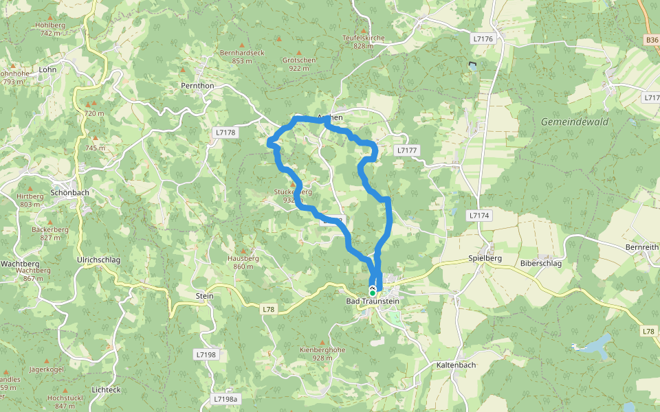 Purzelkampweg Nr. 52 walking route map in Bad Traunstein