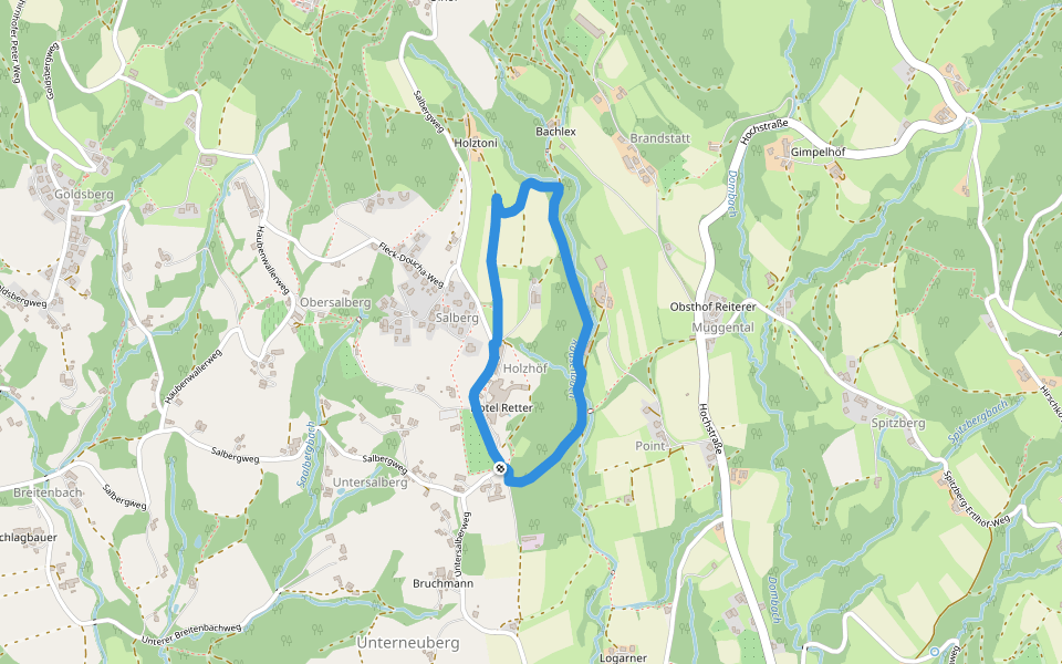 Rauschbachweg walking route map in Unterneuberg