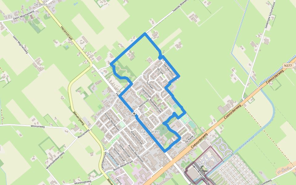 WNW Vechtdal - Slagharen - gele route walking route map in Slagharen
