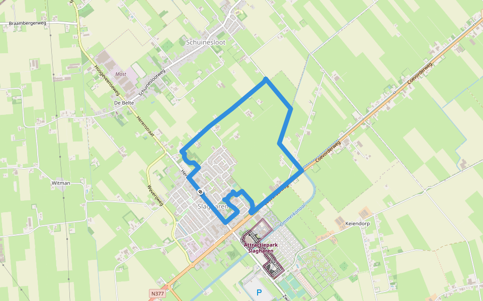 WNW Vechtdal - Slagharen - blauwe route walking route map in Slagharen