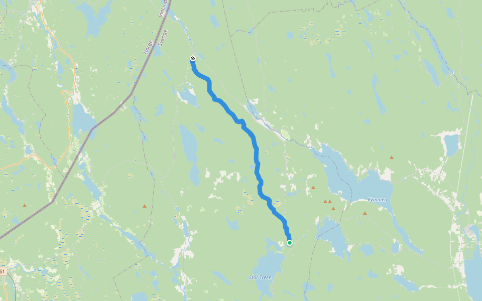Finnvägen walking route map in Fredros