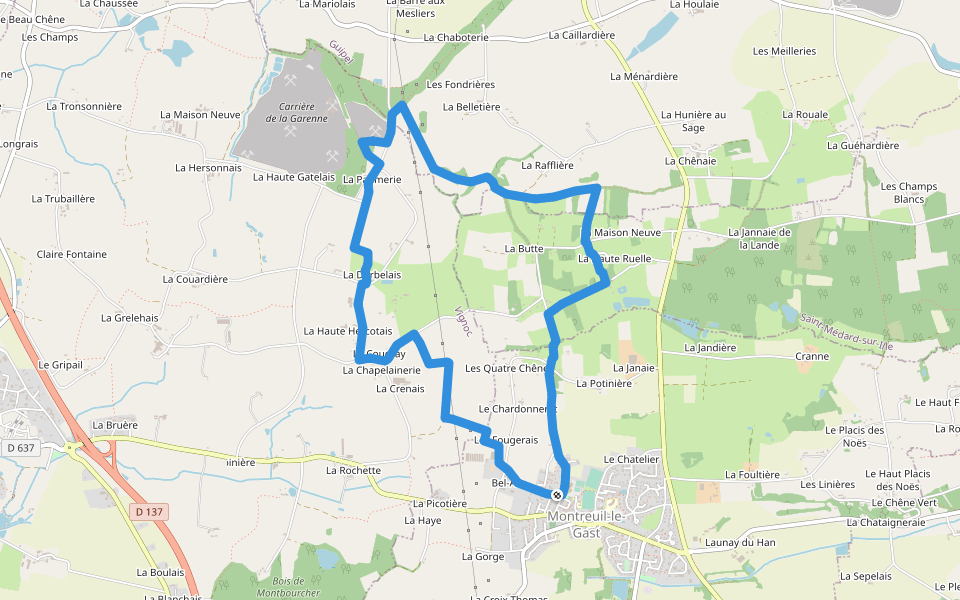 La Rosière walking route map in Montreuil-le-Gast