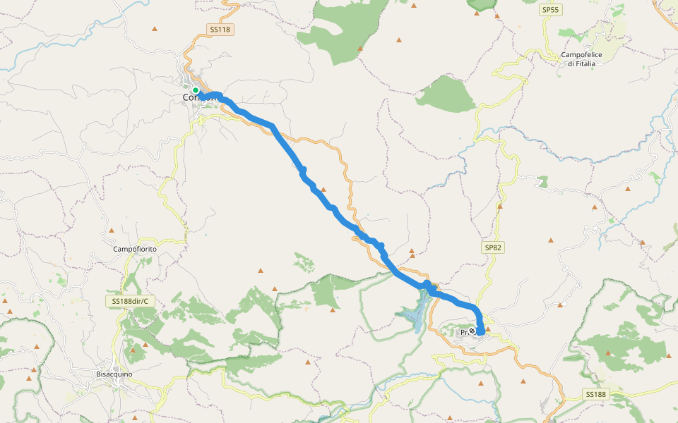 Magna Via Francigena: Tappa 3 walking route map in Corleone