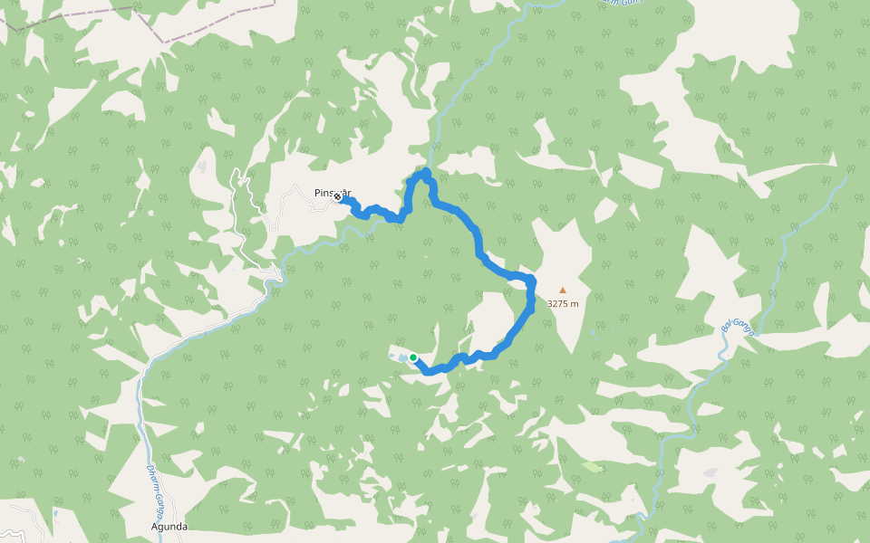 Mansar Tal - Pinswari walking route map in Balganga Range