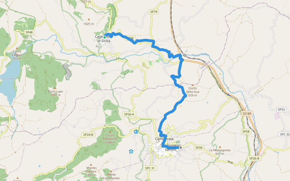 Magna Via Francigena: Tappa 5 walking route map in Castronovo di Sicilia