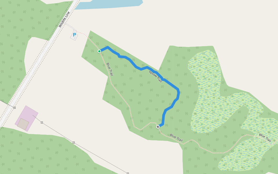 Hullet Marsh Yellow Trail walking route map in Clinton