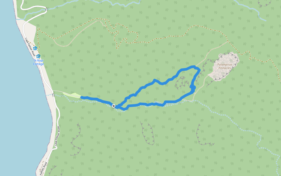 Putangirua Pinnacles walking route map in Cape Palliser