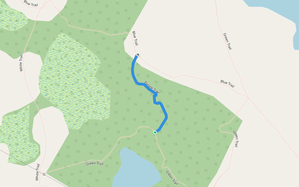 Hullett Marsh Purple Trail walking route map in Clinton