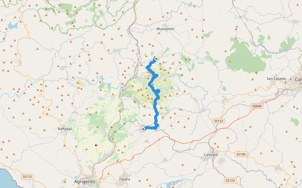 Magna Via Francigena: Tappa 7 walking route map in Sutera