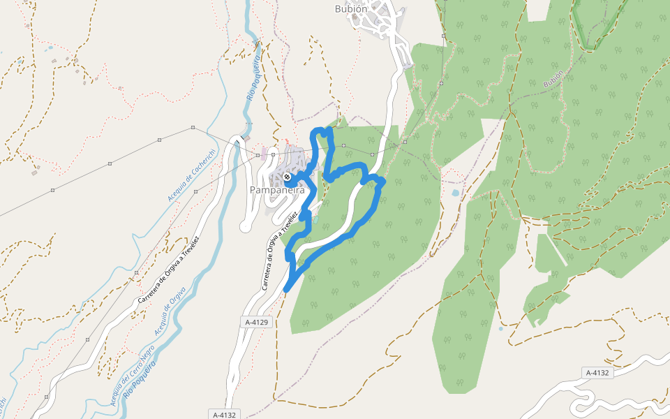 Monte de Pampaneira walking route map in Pampaneira