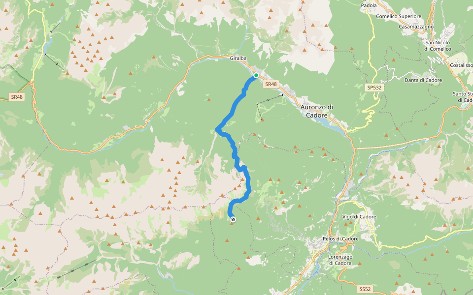 Alta via n. 5 delle Dolomiti - III Tappa walking route map in Auronzo di Cadore