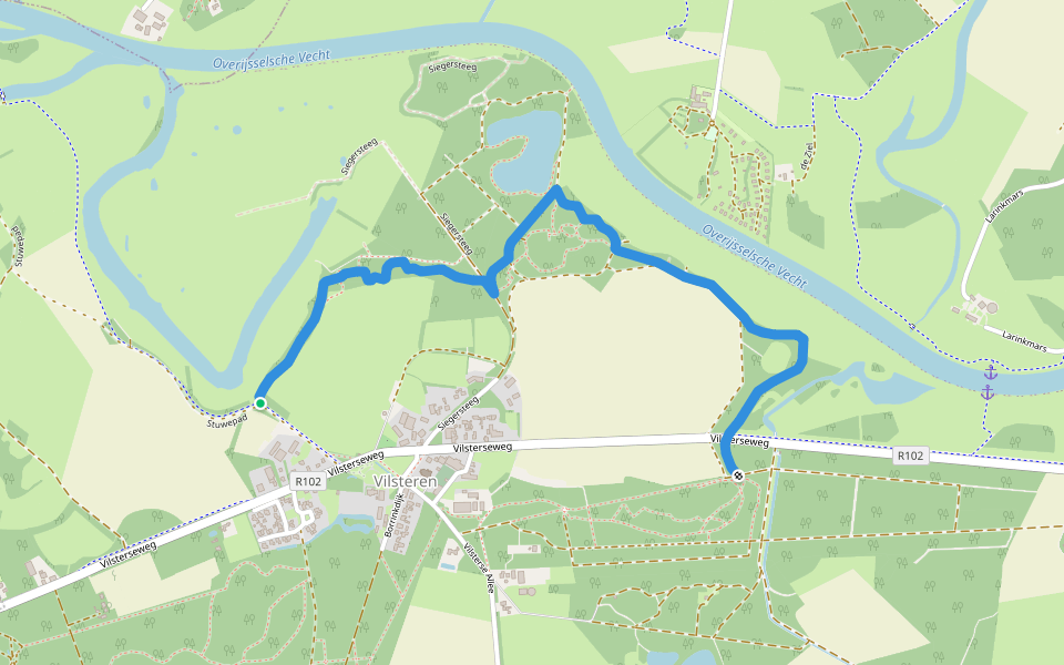 WNW Vechtdal - verbinding R11-R16 walking route map in Vilsteren