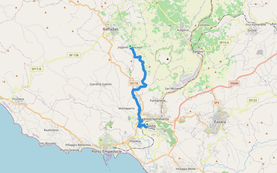 Magna Via Francigena: Tappa 9 walking route map in Joppolo Giancaxio