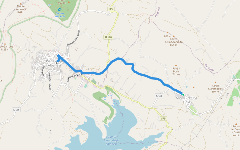Magna Via Francigena: Variante tappa 1 walking route map in Santa Cristina Gela