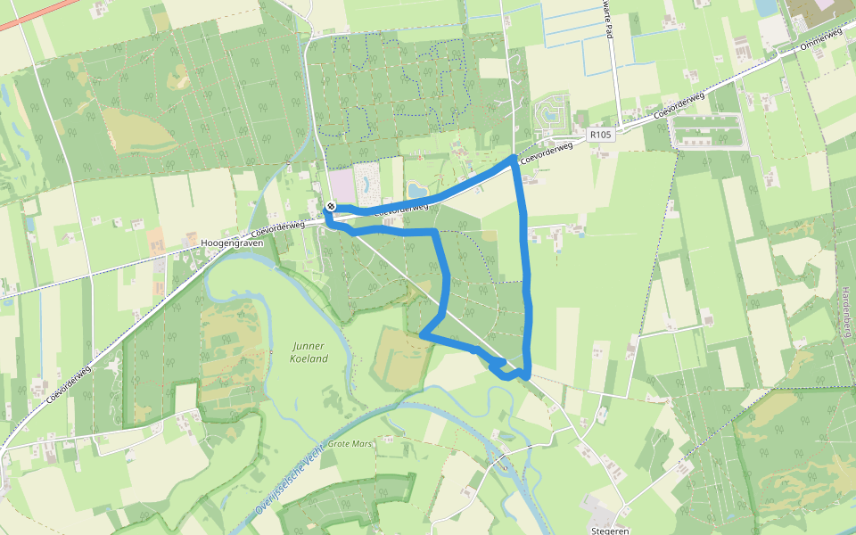 WNW Vechtdal -Stegeren - groene route walking route map in Stegeren