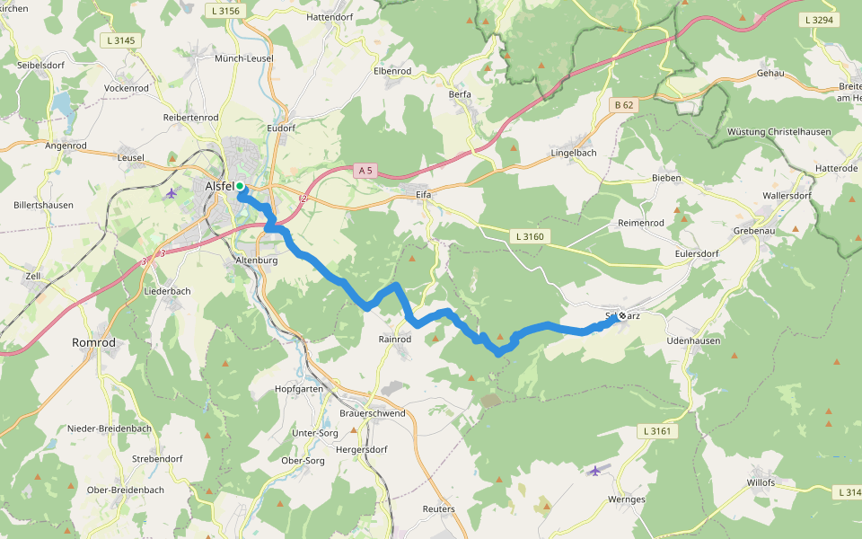 Alsfeld walking route map in Alsfeld