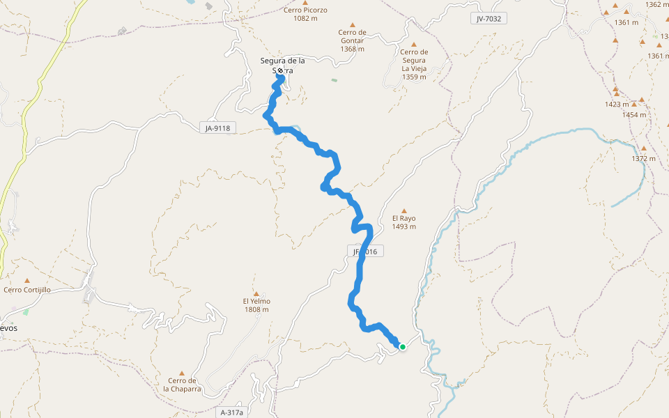 GR 147 (4/5) walking route map in Segura de la Sierra