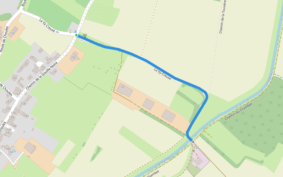 Choulex - Les Montagnys walking route map in Choulex