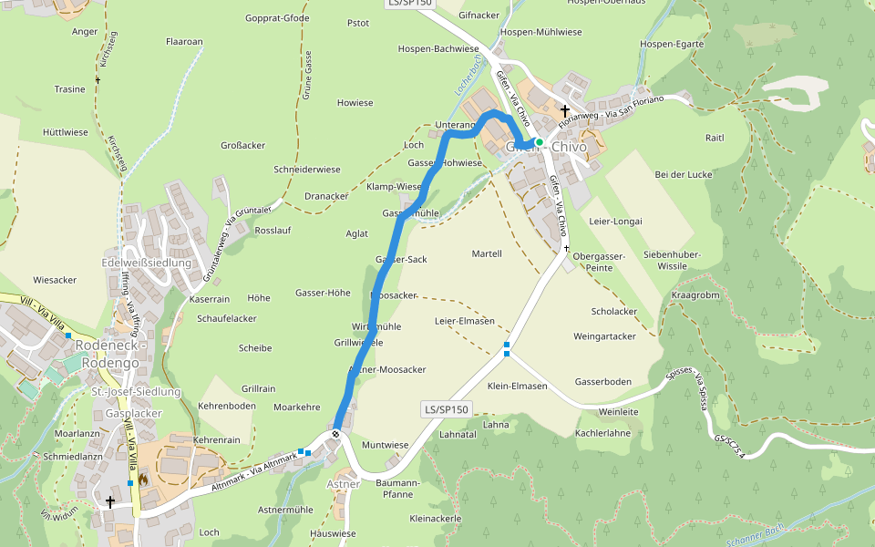 Finthersteig walking route map in Chivo