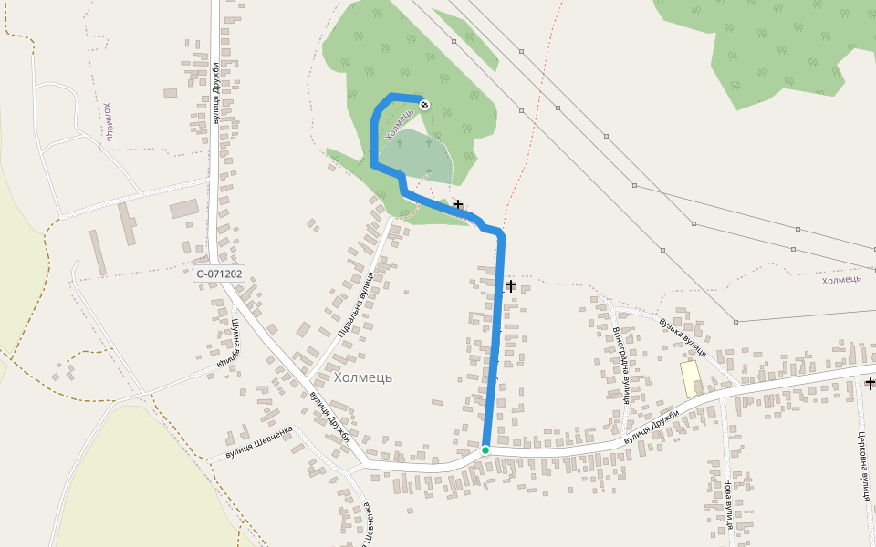 Пішохідний маршрут "Шлях лордів" 2119 walking route map in Kholmets'