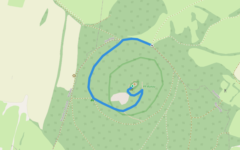 [Č] odbočka ke zřícenině Ronov walking route map in Stvolínky