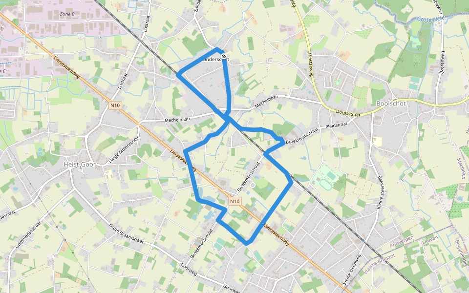 Nordic Walking Route walking route map in Heist-op-den-Berg