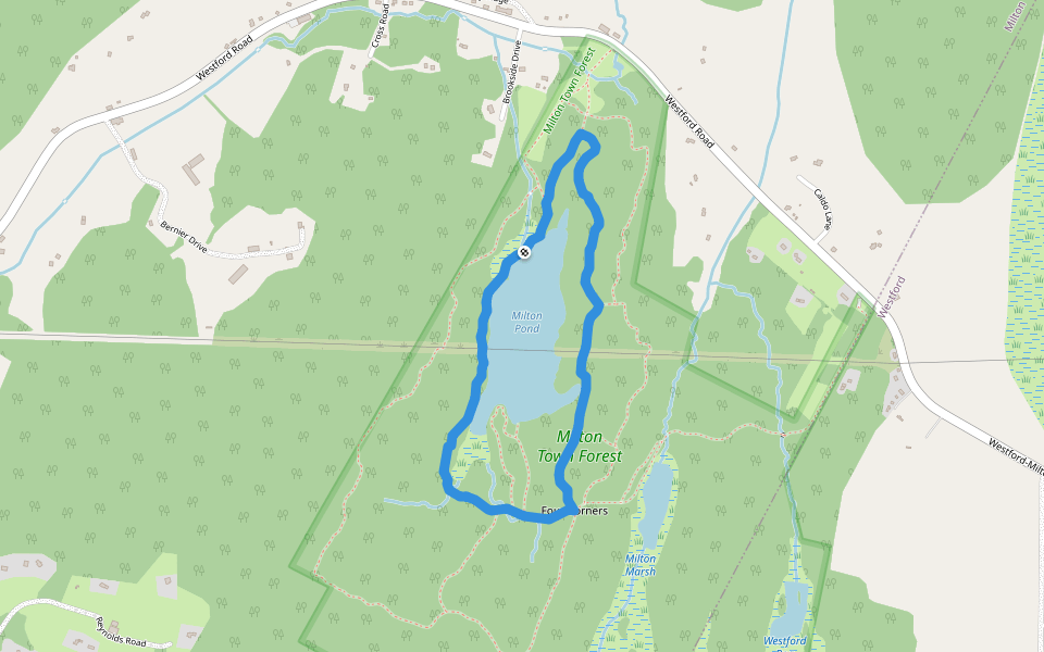 Pond Circuit Trail walking route map in Milton
