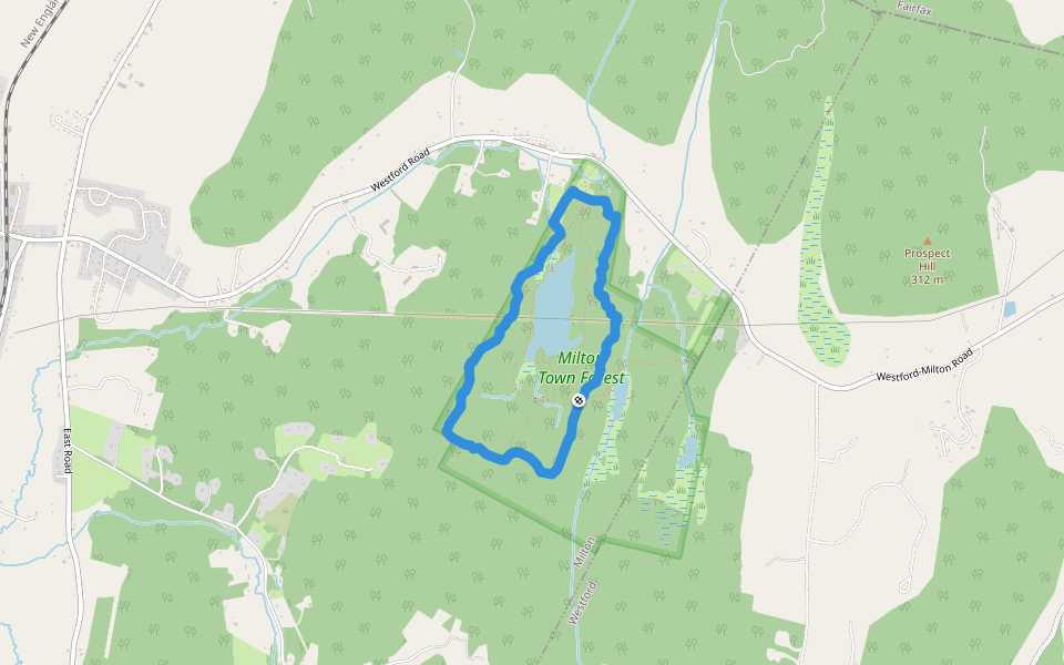Ridgeline Trail walking route map in Westford