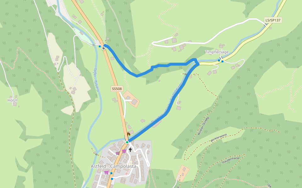 Timpfler Rundweg walking route map in Campolasta