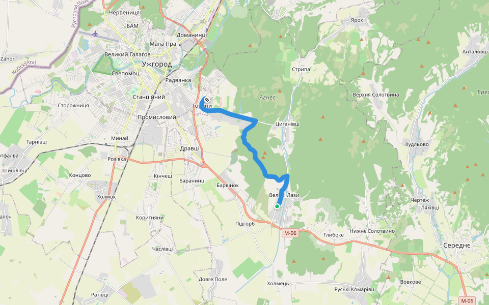 Пішохідний маршрут "В пошуках Джотто" walking route map in Velyki Lazy