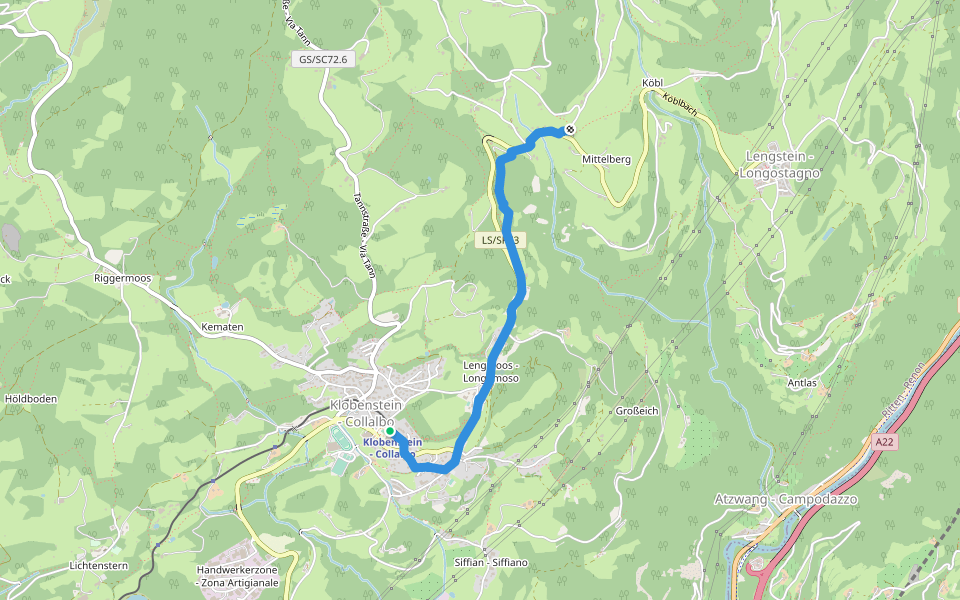 Pyramidenweg walking route map in Collalbo