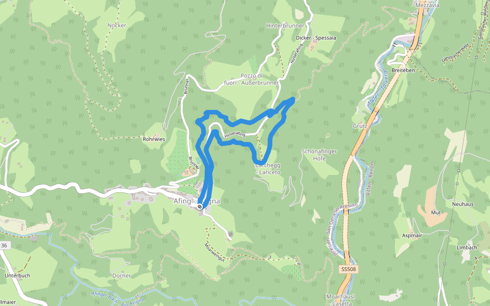 Rundweg Afing walking route map in Avigna