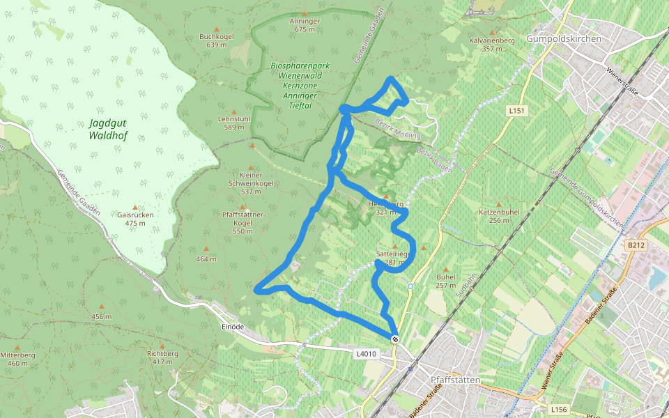 tut-gut-Wanderweg Pfaffstätten Route 2 walking route map in Pfaffstätten