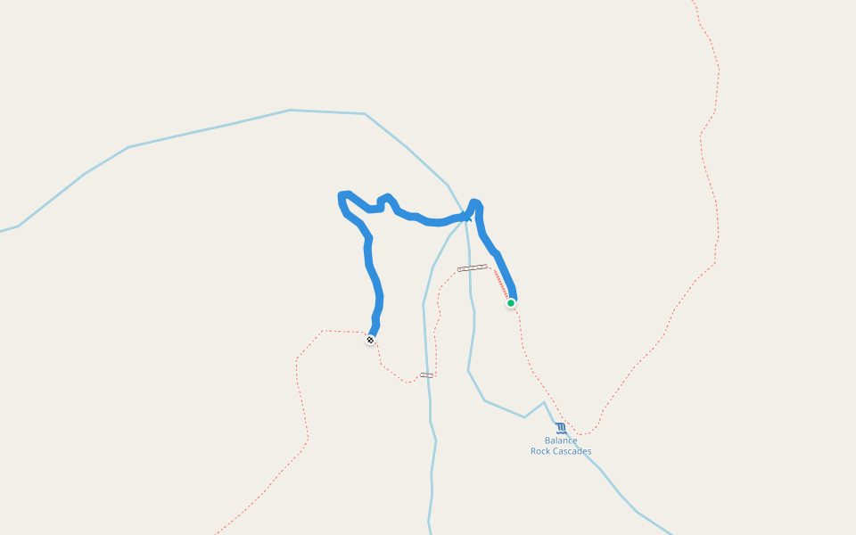 Balance Rock Trail walking route map in Hartland